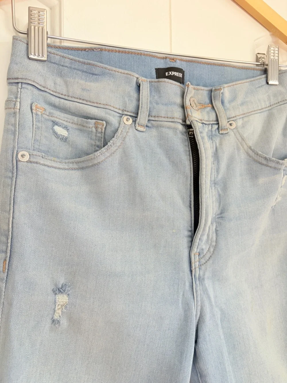 Express Jeans Bundle Women Size 4 Skinny Mid Rise Distressed Denim 2 Pair - Picture 6 of 16